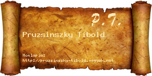 Pruzsinszky Tibold névjegykártya